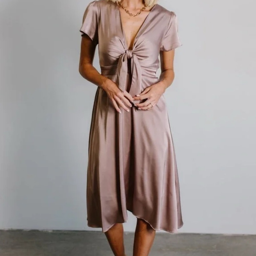 🆕 Baltic Born Poppy Satin Tie Front Midi Dress Size XXL